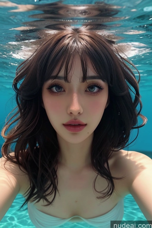 related ai porn images free for Looking At Sky Bangs Wavy Hair Underwater