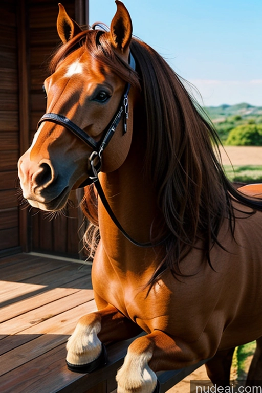 related ai porn images free for Wooden Horse Looking At Sky Bangs Wavy Hair