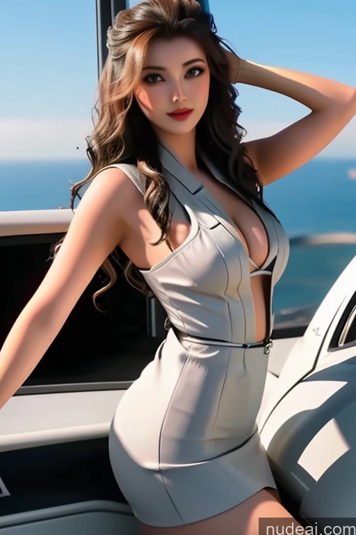 related ai porn images free for Looking At Sky LanLingEr Busty Wavy Hair Flight Attendant