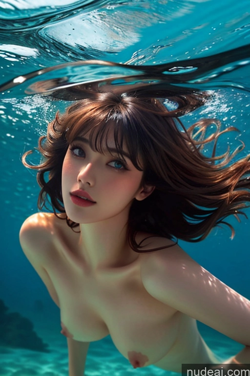 related ai porn images free for Bangs Wavy Hair Looking At Sky Underwater