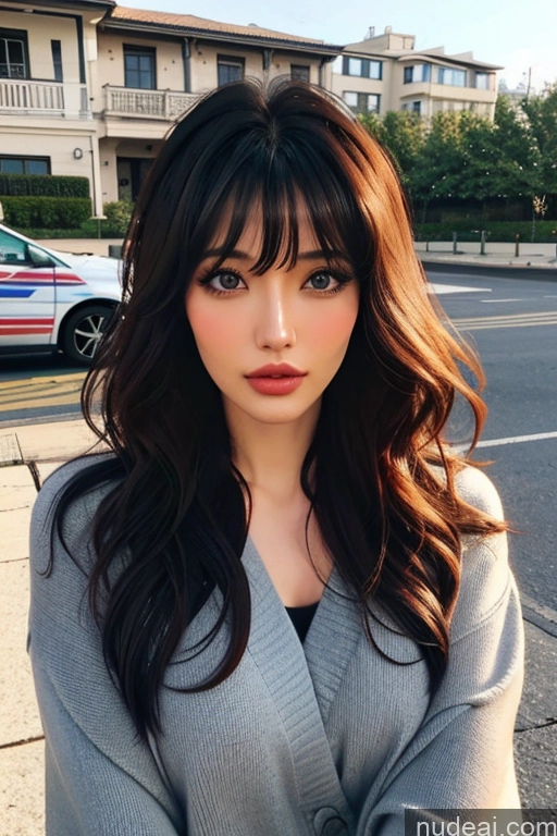 related ai porn images free for Bangs Wavy Hair Looking At Sky Police