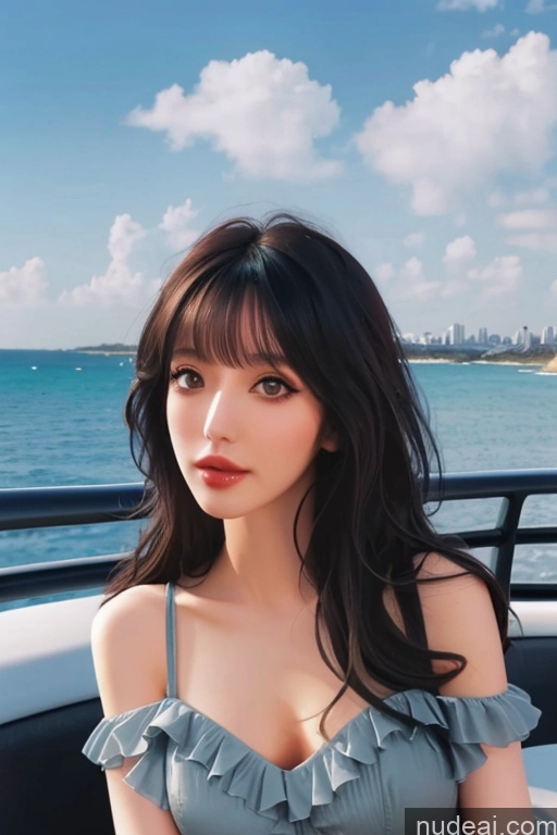 Bangs Wavy Hair Looking At Sky ChloeNightWing