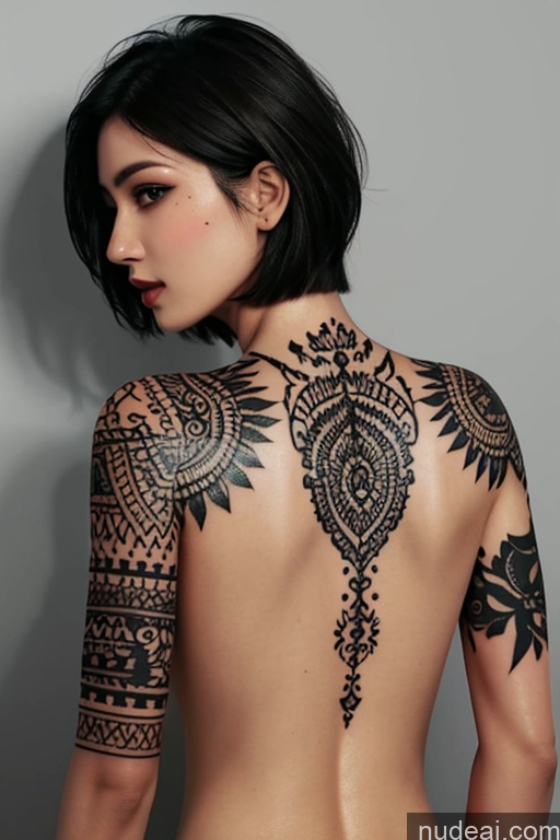 related ai porn images free for Nude Black Hair Tattoos Skinny Short Hair Fairer Skin Small Tits Bobcut Back View Two Blowjob 18