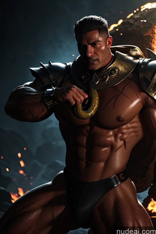 ai nude image of arafed male in a black underwear and gold armor holding a sword pics of Battlefield Fantasy Armor Transparent Diamond Jewelry Gold Jewelry Nude Bodybuilder Glowing, Skull, Armor, Spikes, Teeth, Monster, Dirty, Tentacles, Pus, Pimples, Crack, Truenurgle