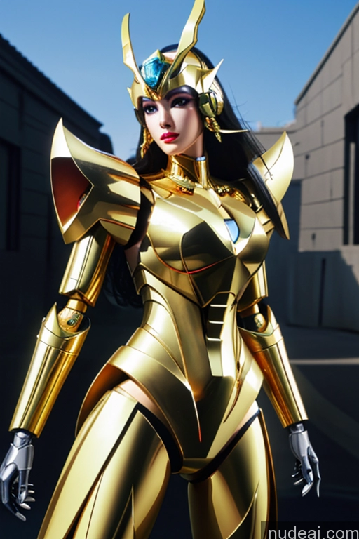 ai nude image of araffe dressed in a gold suit and a blue jewel pics of BarbieCore Diamond Jewelry Gold Jewelry SuperMecha: A-Mecha Musume A素体机娘