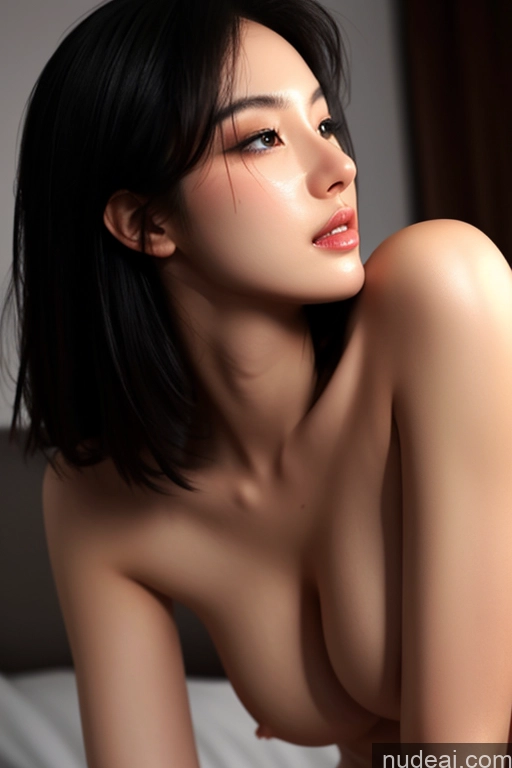 ai nude image of arafed asian woman with a very big breast posing naked on a bed pics of Sad Woman One Perfect Boobs 18 Black Hair Messy Asian Skin Detail (beta) Bedroom Front View Sleeping Nude Cleavage Bright Lighting