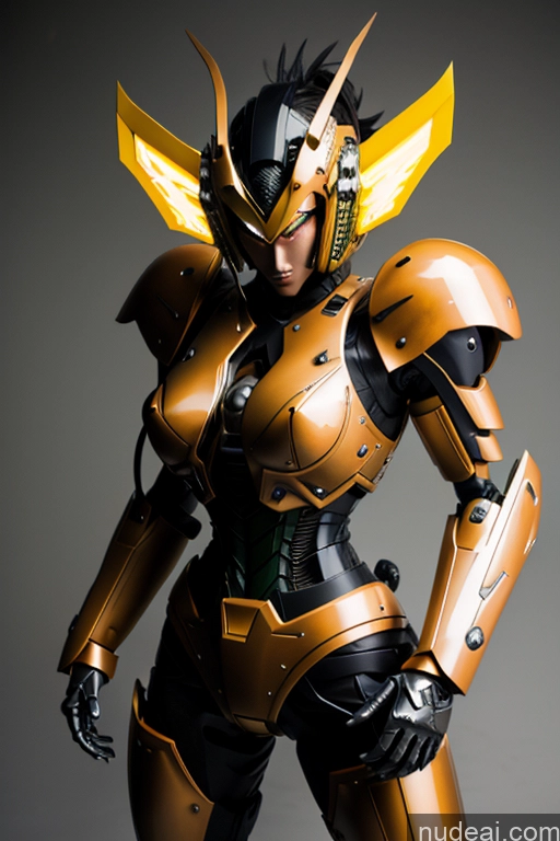 ai nude image of araffed woman in a shiny suit with a yellow helmet pics of REN: A-Mecha Musume A素体机娘 SuperMecha: A-Mecha Musume A素体机娘 A1: A-Mecha Musume A素体机娘 Super Saiyan 4 Super Saiyan