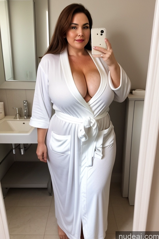 related ai porn images free for Milf Perfect Boobs Chubby Big Hips 70s White Mirror Selfie Bathroom Bathrobe Cleavage Transparent