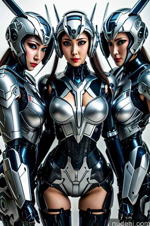 ai nude image of three women in futuristic costumes posing for a picture pics of A1: A-Mecha Musume A素体机娘