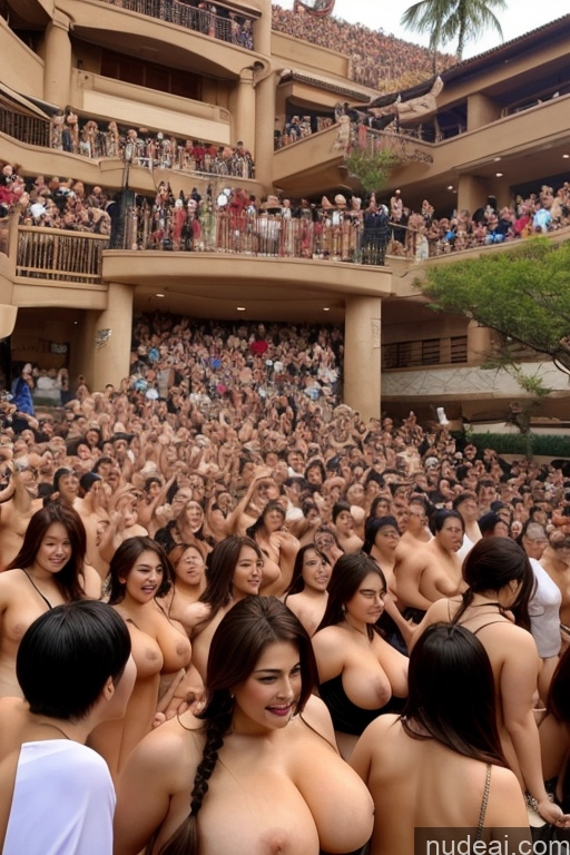 ai nude image of araffes in a crowd of people in a large building pics of Huge Boobs Big Ass Big Hips Sexy Face Braided Onsen Miss Universe Model Busty Two Thick Japanese Jumping One Several