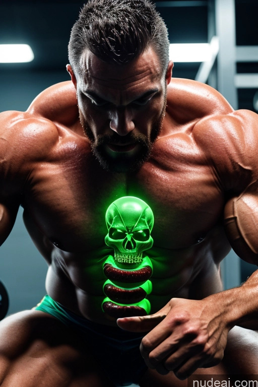 ai nude image of arafed man with a green glow on his chest and a skull on his chest pics of Bodybuilder Glowing, Skull, Armor, Spikes, Teeth, Monster, Dirty, Tentacles, Pus, Pimples, Crack, Truenurgle