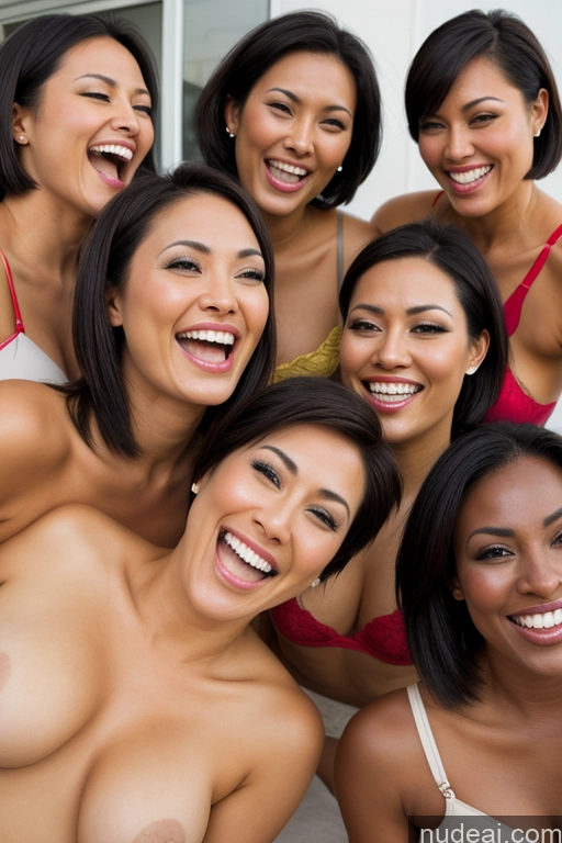 ai nude image of there are many women posing together for a picture together pics of Lingerie Model Small Tits Small Ass Short Hair Fairer Skin 30s Happy Blonde Black Hair Straight Flight Attendant Nude Beach Dark Skin Portuguese Polynesian Turkish Vietnamese Malaysian Indonesian Egyptian Two Laughing