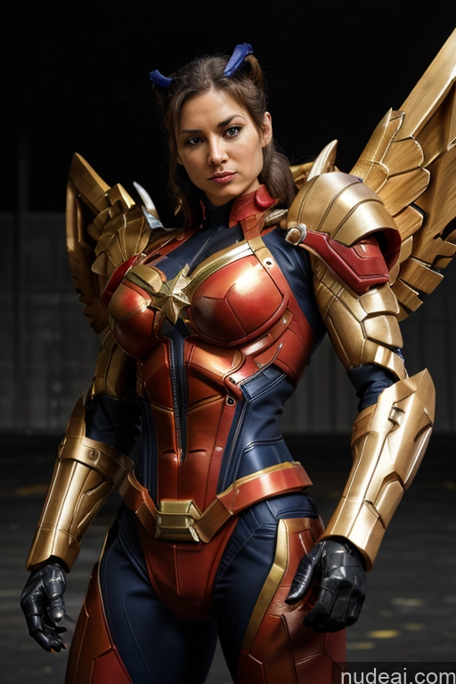 related ai porn images free for Superhero Captain Marvel SuperMecha: A-Mecha Musume A素体机娘 Woman Busty Abs Front View Bodybuilder Muscular Has Wings Angel