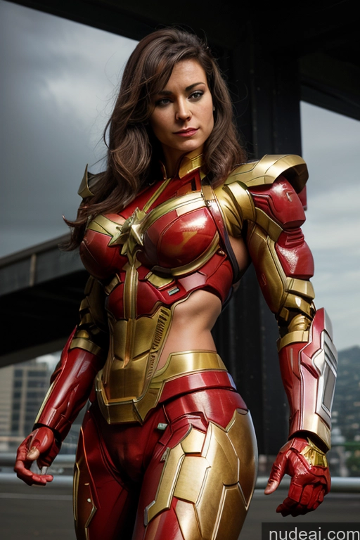 related ai porn images free for Superhero Captain Marvel SuperMecha: A-Mecha Musume A素体机娘 Woman Busty Abs Front View Bodybuilder Muscular Has Wings Angel