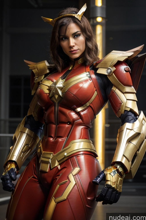 related ai porn images free for Superhero Captain Marvel SuperMecha: A-Mecha Musume A素体机娘 Woman Busty Abs Front View Bodybuilder Muscular Has Wings Angel