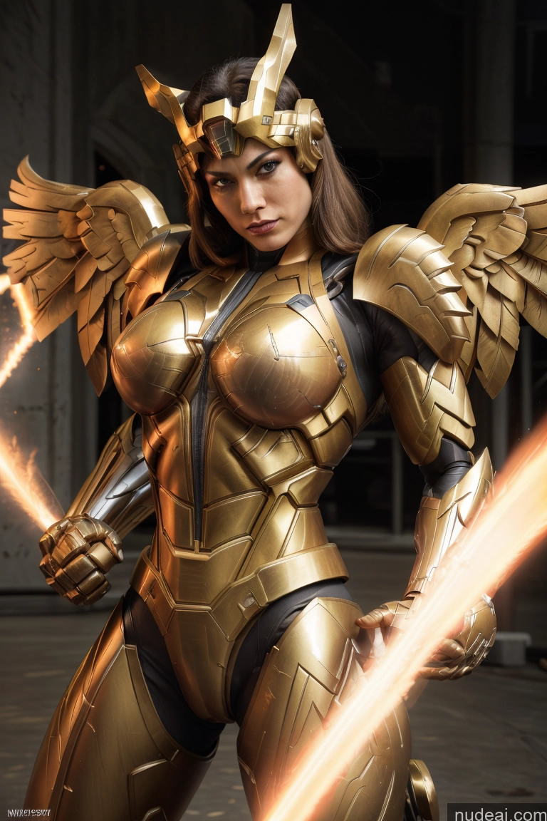 related ai porn images free for Superhero Captain Marvel SuperMecha: A-Mecha Musume A素体机娘 Woman Busty Abs Front View Bodybuilder Muscular Has Wings Angel