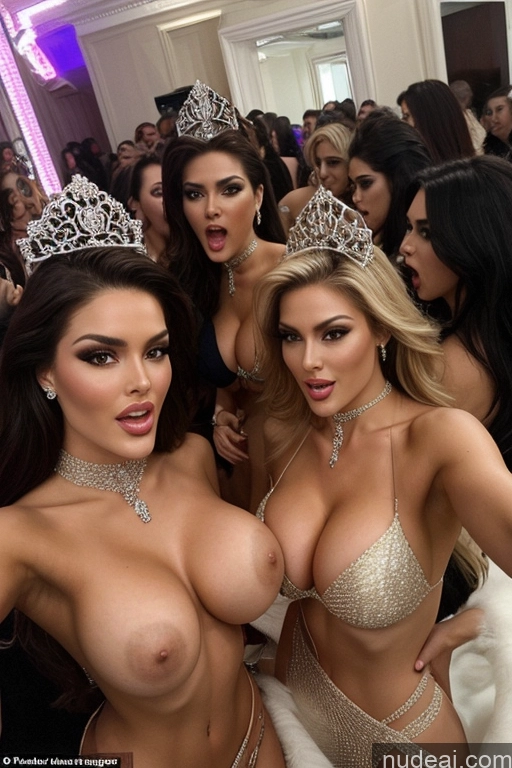 related ai porn images free for Miss Universe Model Huge Boobs 20s Two Several Party Mirror Selfie Shocked Close-up View Choker Topless