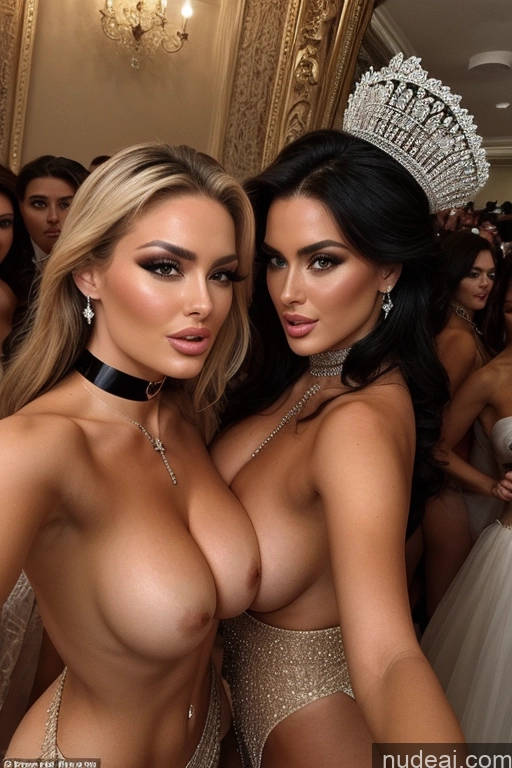 related ai porn images free for Miss Universe Model Huge Boobs 20s Two Several Party Mirror Selfie Shocked Close-up View Choker Topless