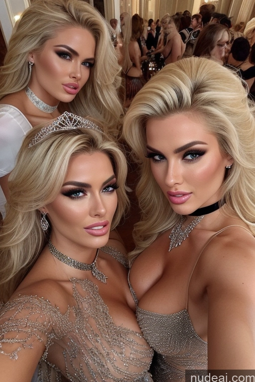 related ai porn images free for Miss Universe Model Huge Boobs 20s Two Several Party Mirror Selfie Shocked Close-up View Blonde Choker Topless