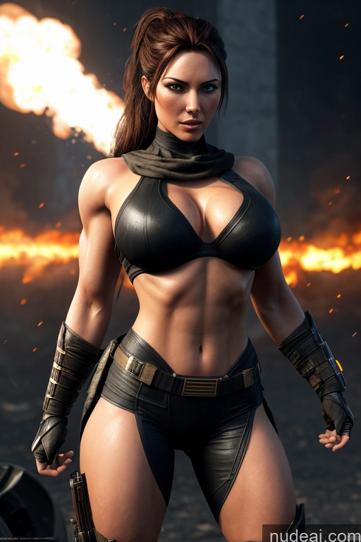 related ai porn images free for Superhero Busty Muscular Front View Science Fiction Style Cosplay Spandex Battlefield