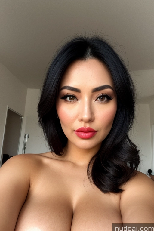 ai nude image of arafed woman with big breast posing for a selfie pics of Milf One Busty Huge Boobs 30s Orgasm Sexy Face Black Hair Indonesian White Bedroom Front View Blowjob Perfect Boobs Beautiful Big Ass Chinese Spreading Legs Pouting Lips Seductive Sad