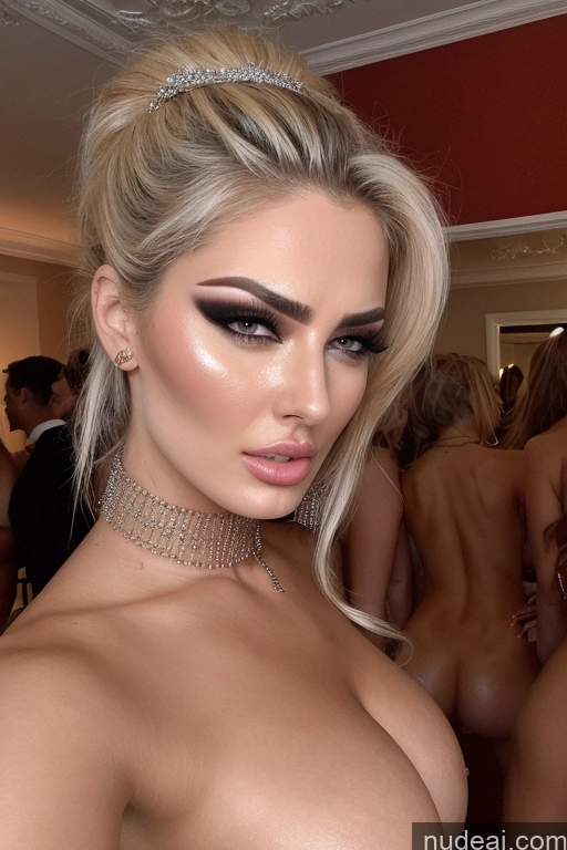 related ai porn images free for Miss Universe Model Huge Boobs 20s Two Several Party Mirror Selfie Blonde Close-up View Choker Nude Angry