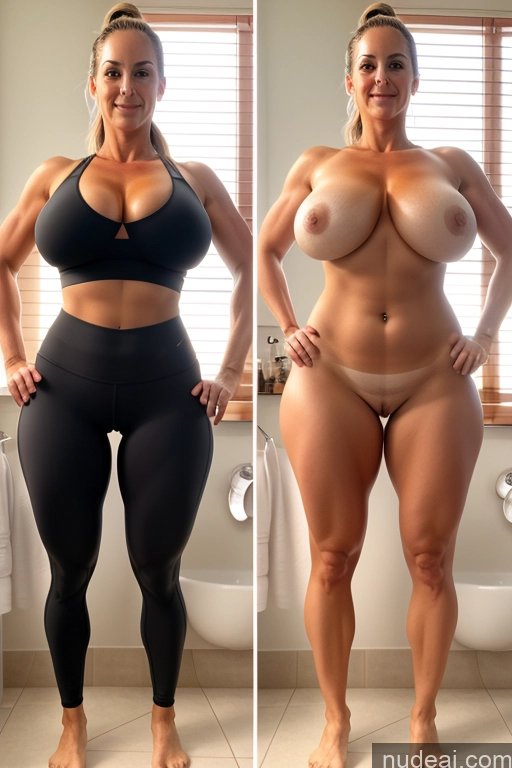 ai nude image of two pictures of a woman with a very big breast and a very small breast pics of Huge Boobs Perfect Boobs Small Ass 30s 40s Italian Blonde Onoff Ponytail Yoga Pants Sports Bra Mirror Selfie Bending Over Oiled Body Milf Front View Bathroom