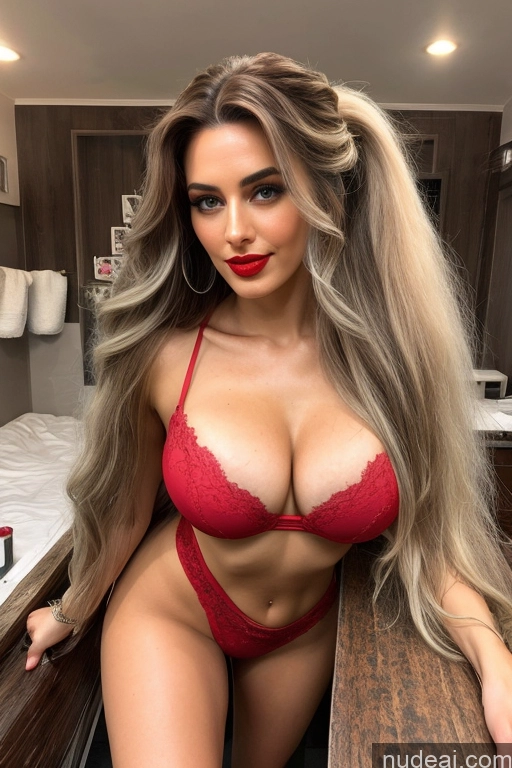 ai nude image of araffe woman in red lingerie posing in a bathroom pics of Several Big Ass Perfect Boobs Lipstick Tall Long Hair 18 Seductive Blonde Brunette Messy White Bending Over Cheerleader Topless Sauna Athlete