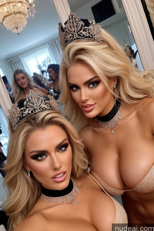 related ai porn images free for Miss Universe Model Huge Boobs 20s Two Several Party Mirror Selfie Shocked Close-up View Choker Nude Blonde