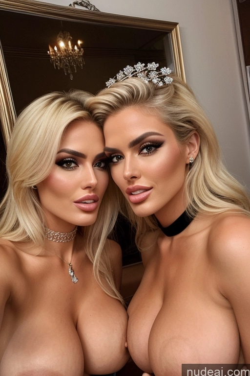 related ai porn images free for Miss Universe Model Huge Boobs Perfect Boobs 20s Two Several Party Mirror Selfie Blonde Close-up View Shocked Choker