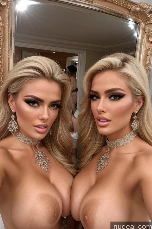 related ai porn images free for Miss Universe Model Huge Boobs Perfect Boobs 20s Two Several Party Mirror Selfie Blonde Close-up View Shocked Choker Nude