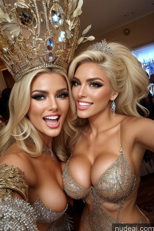 related ai porn images free for Miss Universe Model Huge Boobs 20s Two Several Party Mirror Selfie Blonde Close-up View Fantasy Armor