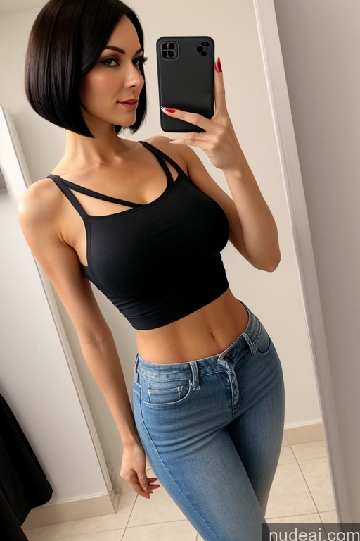 related ai porn images free for Perfect Boobs Beautiful Long Legs Woman Milf One 30s Seductive Black Hair Bobcut Front View Spreading Legs Mirror Selfie Bathroom High Heels Pantyhose