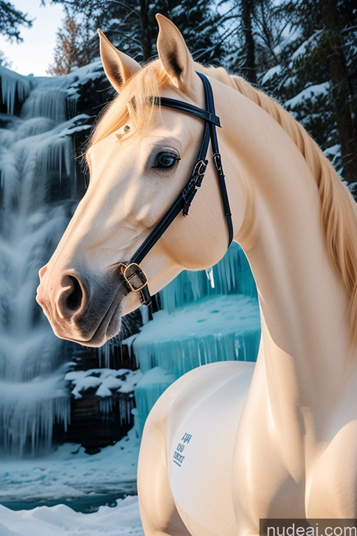 related ai porn images free for Wooden Horse Looking At Sky Elemental Series - Ice Waterfall Forest Transparent