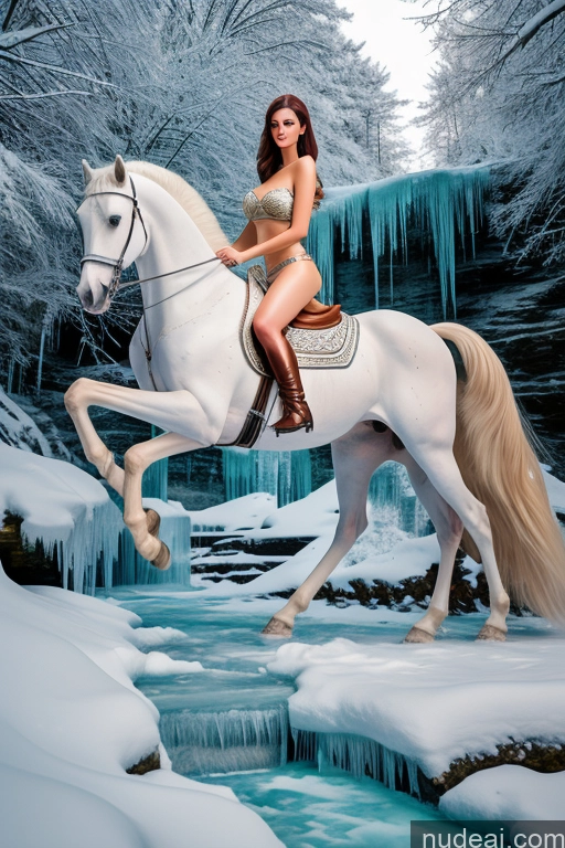 related ai porn images free for Wooden Horse Looking At Sky Elemental Series - Ice Waterfall Forest Transparent