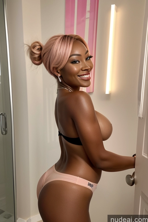 related ai porn images free for Perfect Boobs 18 Hair Bun Miss Universe Model Bimbo African Nigerian Dark Skin Big Hips Short Hair Pink Hair Happy Pregnant Pantyhose Bathroom Topless Side View Detailed Bright Lighting