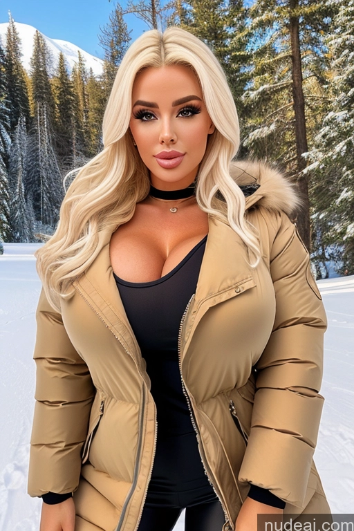 Bimbo Huge Boobs Busty Two Parka