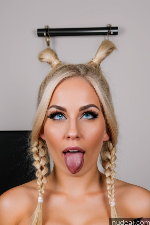 ai nude image of blond woman with long braids sticking out her tongue and wearing a bunny ears pics of Perfect Boobs Beautiful Thick Orgasm Pigtails Bdsm Teacher Blonde Asian 20s Ahegao