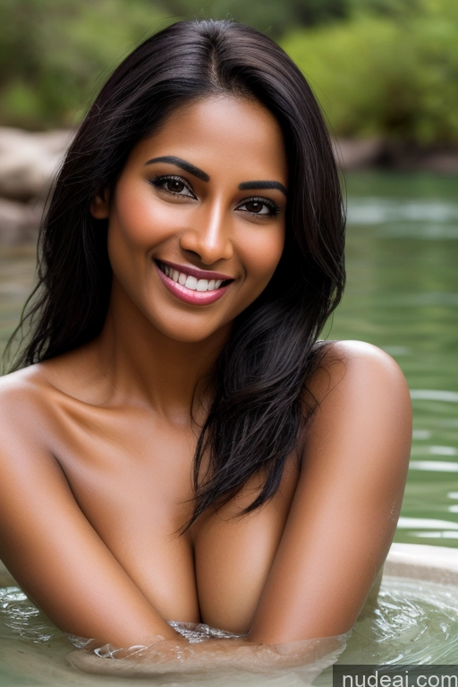 related ai porn images free for Model One Fairer Skin Dark Skin Happy Seductive Sexy Face Black Hair Straight Indian Lake Sari Satin Bathing 30s