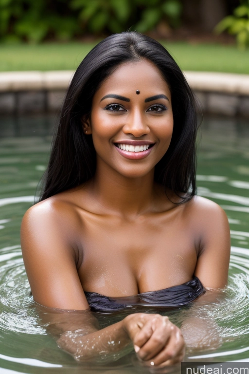 related ai porn images free for Model One Fairer Skin Dark Skin Happy Seductive Sexy Face Black Hair Straight Indian Lake Sari Satin Bathing 30s