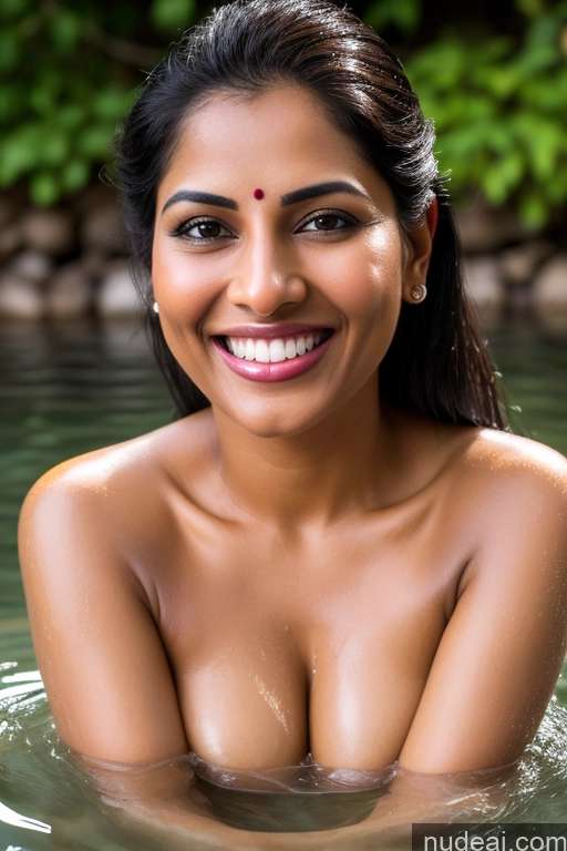 related ai porn images free for Model One Happy Black Hair Straight Lake Bathing Satin Traditional Partially Nude Indian Sari 30s