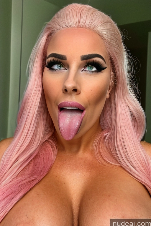 related ai porn images free for Bimbo Pink Hair Ahegao Perfect Boobs