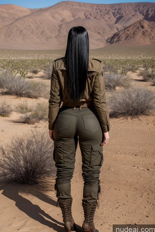 related ai porn images free for Jewish 18 Black Hair Big Ass Desert Back View Military Boots Harem Pants Jacket Two