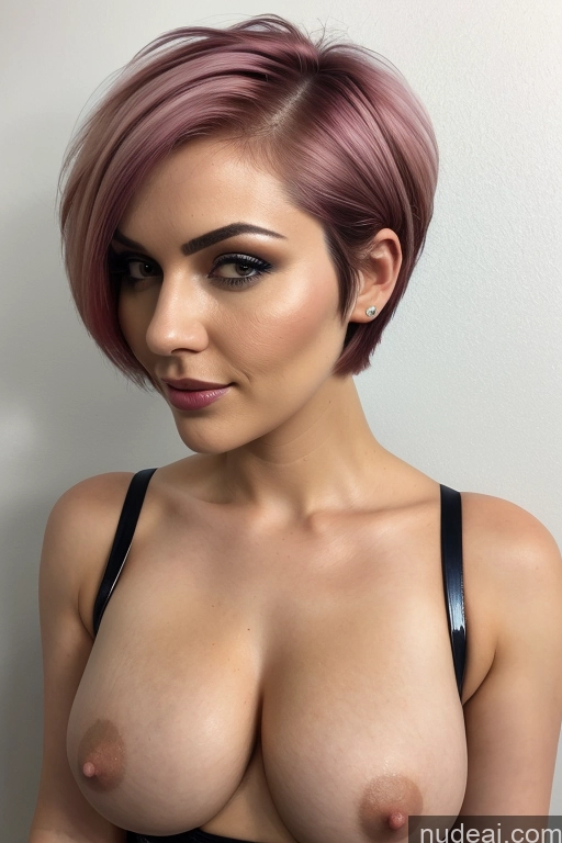 related ai porn images free for Rainbow Haired Girl Short Hair Busty Perfect Boobs Slicked Nude Latex Close-up View Big Hips