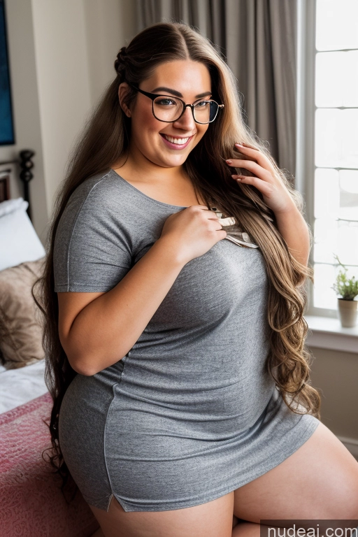 related ai porn images free for 20s Happy Brunette Ponytail German Mirror Selfie Woman One Beautiful Bedroom Front View Squatting Partially Nude Detailed Bright Lighting Maid Glasses Chubby Long Hair