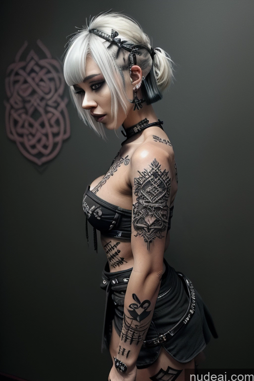 related ai porn images free for Bimbo Close-up View Nude Perfect Boobs Short Hair Gothic Punk Girl Tattoos