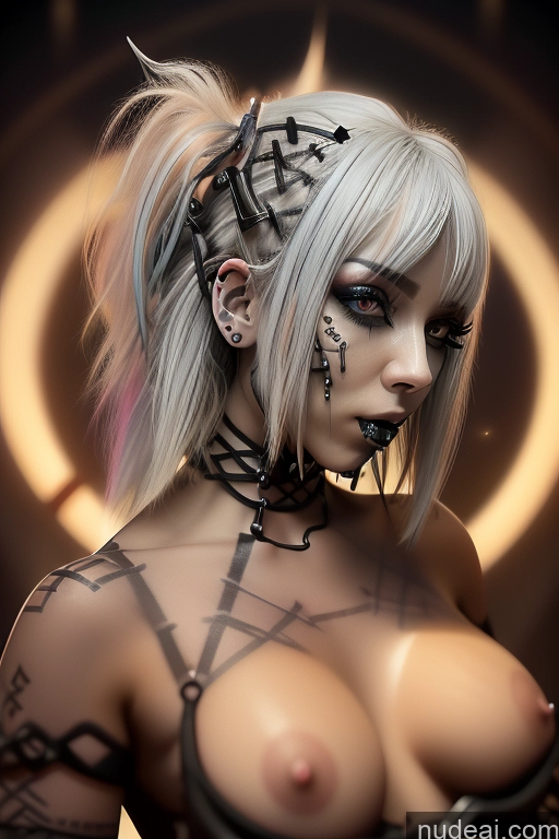 related ai porn images free for Bimbo Close-up View Rainbow Haired Girl Rockstar Hair Perfect Boobs Gothic Punk Girl Bra Pull Down