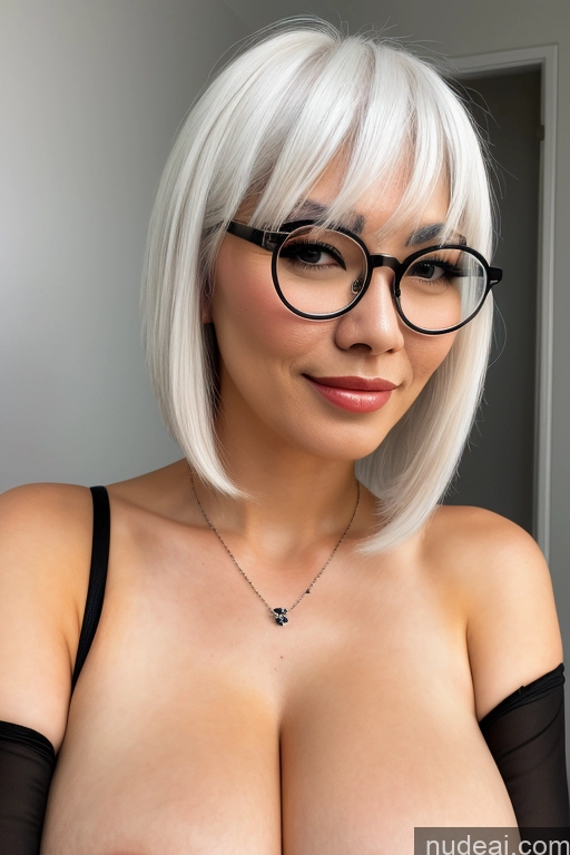 related ai porn images free for Perfect Boobs Bangs Thin Round Glasses Asian Jewelry White Hair