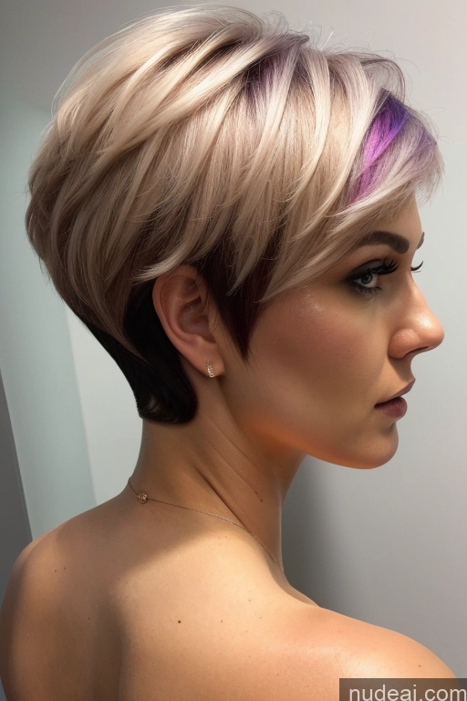 ai nude image of arafed woman with a short blond and purple hair pics of Short Hair Perfect Boobs Big Ass Close-up View Rainbow Haired Girl Slicked