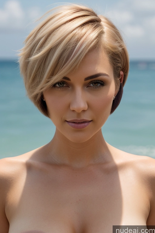 related ai porn images free for Short Hair Perfect Boobs Big Ass Close-up View Rainbow Haired Girl Slicked Beach